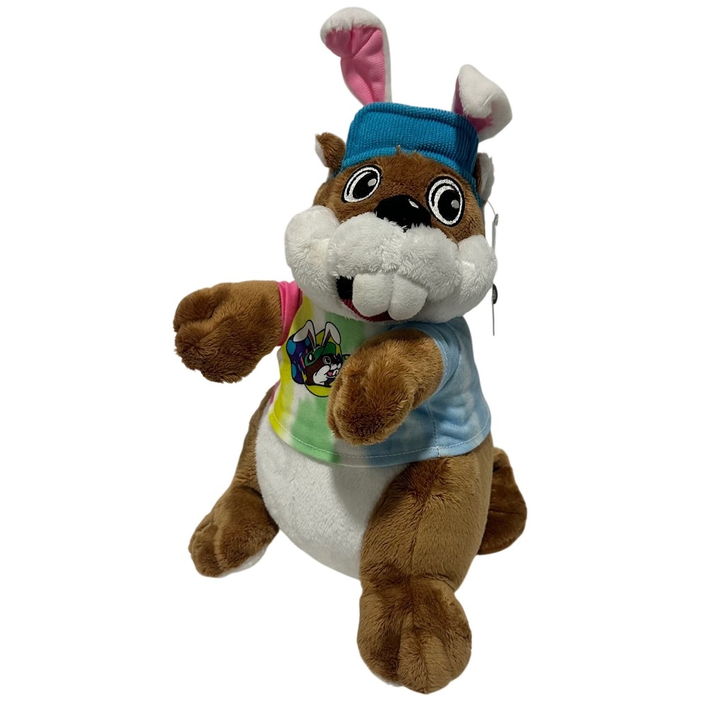 Buc-ee's Beaver Plush Toy Unisex‎ 12" Brown NWT Easter Tie-Dye Bunny Ears